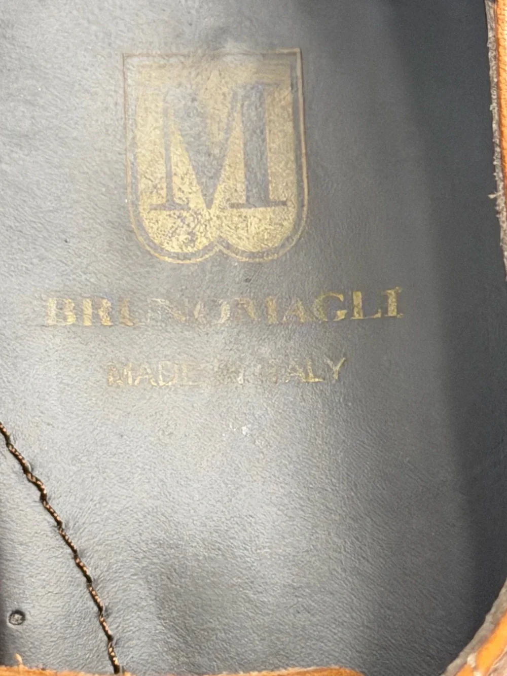 Bruno Magli Cognac Brown Leather Cap-Toe Oxfords